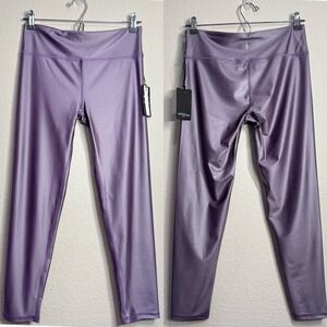 REVOLVE Lanston Sport‎ Shiny High Waist Leggings Purple Large 24 inseam SPF 50